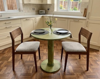 Massief houten eettafel, moderne boerderij keukentafel, aangepaste eettafel voor 4 6 personen, grote eiken eettafel, ronde ovale rustieke tafel
