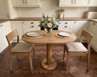 Handgemaakte eettafel moderne keukentafel rustieke houten eetkamermeubels Runder Esstisch, Tavolo Rotondo Allungabile minimale boerderij
