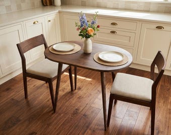 Massief houten eettafel, op maat gemaakte eettafel, boerderij keukentafel, moderne rustieke tafel, handgemaakte eiken walnoot grote eettafel voor 4 6 8