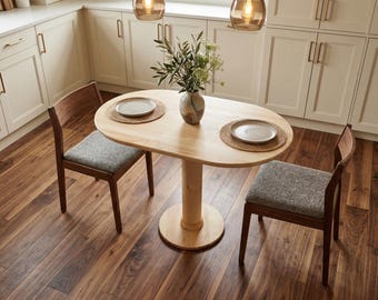 Handgemaakte massief houten eettafel, rustieke keukentafel, moderne boerderij eettafel, aangepast formaat houten tafel, minimalistische eettafel