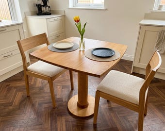 Massief houten eettafel, handgemaakte keukentafel, moderne boerderij eettafel, aangepast formaat houten eettafel, minimale eettafel