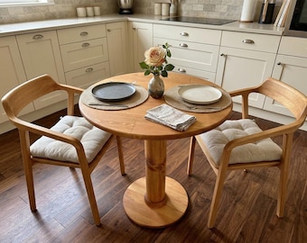 Modern Wood Dining Table, Farmhouse Kitchen Table, Custom Oak Walnut Dining Table, Handmade Rustic Dining Room Table, Large Table for 2 6 8