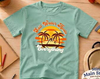 Comfort Colors® Salt Water Heals Everything T-shirt, Retro Beach Sunset Tee, Vintage Tropical Palm Tree Shirt, Ocean Lover Summer Gift