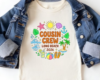 Personalized Cousin Crew Beach T-Shirt: Matching Family Vacation Tee, Custom Cousin Beach Trip Shirt, Kids Adult Baby Summer Outfit Gift