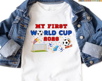 My First World Soccer Cup 2026 Baby Onesie, Cute Soccer Infant Bodysuit, Soccer Fan Toddler T-shirt