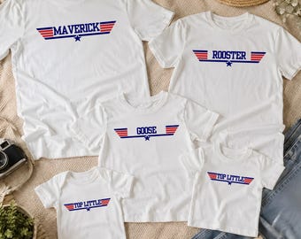 Maverick Goose Viper Family T-Shirts: Grunge Effect Shirt, Custom Logo Tee, Custom Name Shirt
