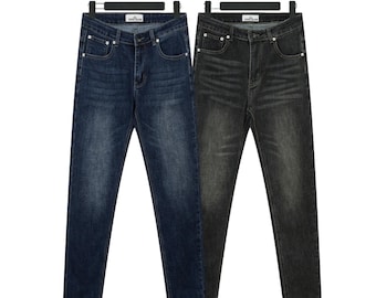 Stone Island Denim Jeans Embroidery Slim Fit Handmade Style Men Jeans