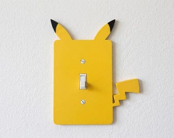 Pikachu Inspired Light Switch Cover, Pokopia Inspired Toggle Rocker Plate, 3D Printed Pokemon Inspired Decor, Kids Nursery Room Accessories