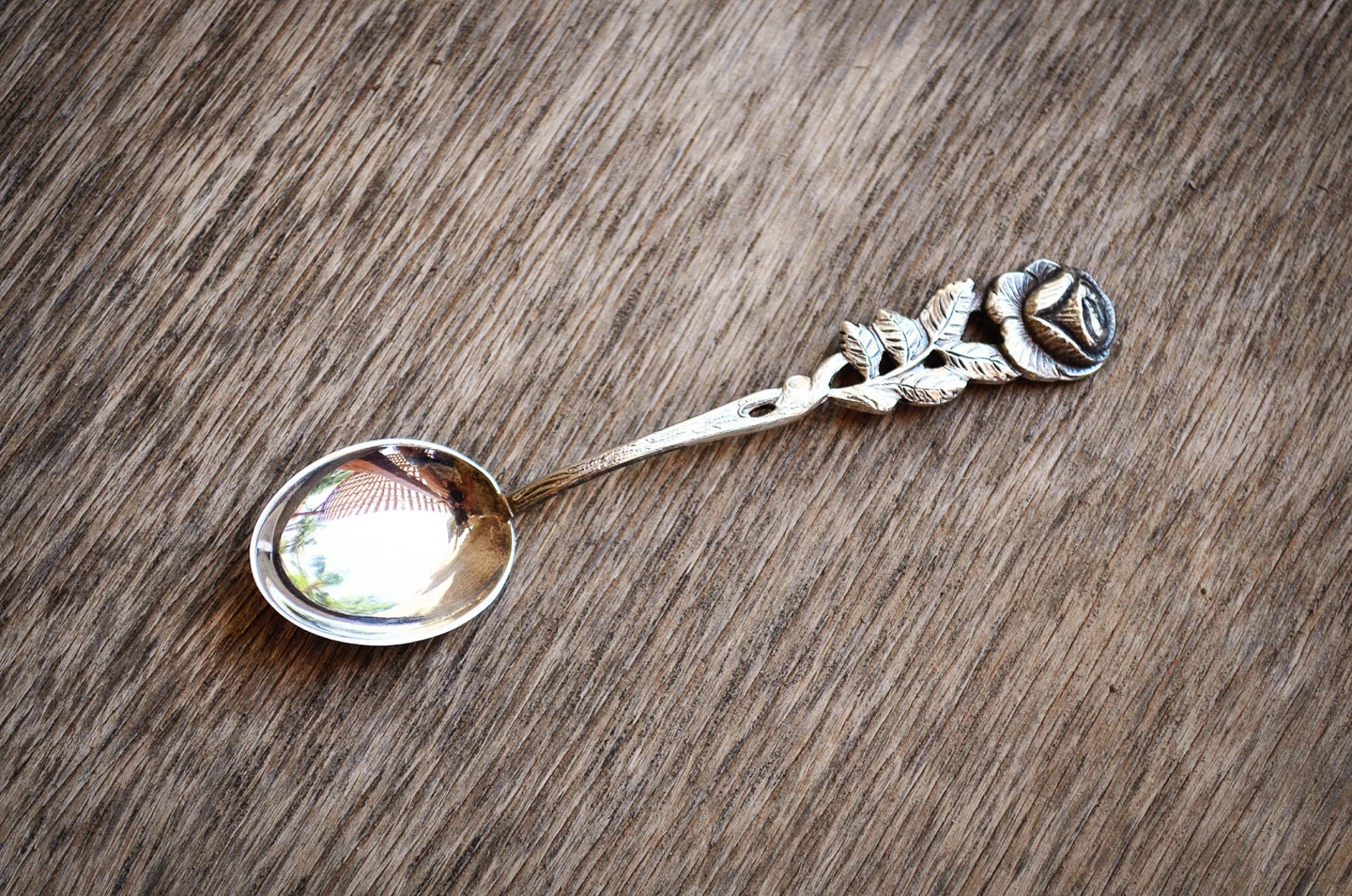 Gorgeous Rose Handle Silver demitasse spoon Antiko 100 | Etsy