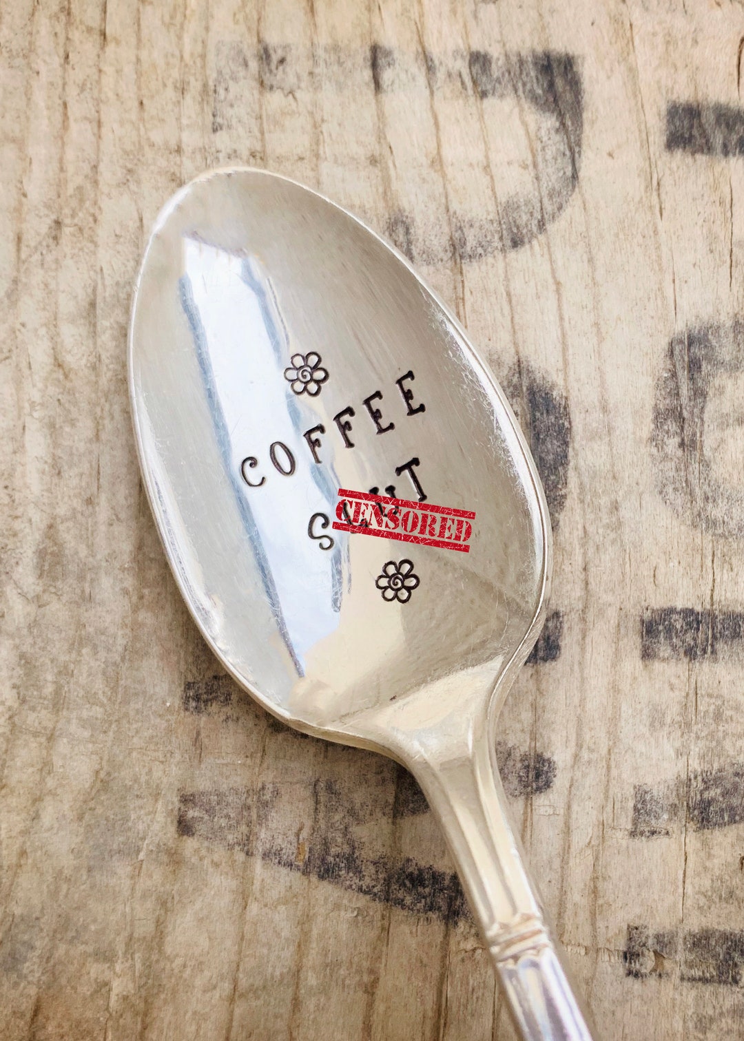 CoffeeUpcycled Vintage Silverware Spoon Hand Stamped Etsy