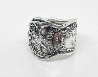 California U.S. State spoon ring "Eagle Series"