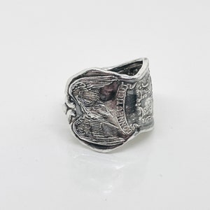 Connecticut U.S. State spoon ring Eagle Series image 1
