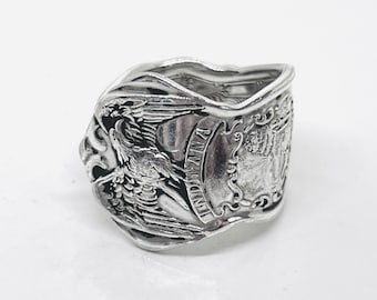 Indiana U.S. State spoon ring "Eagle Series"