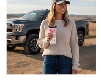 Cowgirl Travel Mug | Pink Western Boots & Hats | Millennial Country Mom | Gift for Mothersday | coffee mug| Thermo mug with cowgirl theme