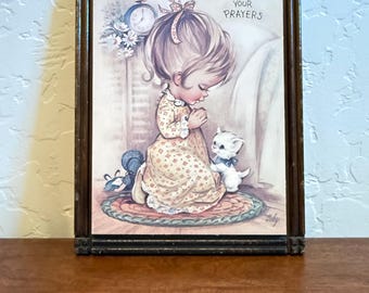 vintage wall plaque "May God Bless Your Prayers" by artist Coby