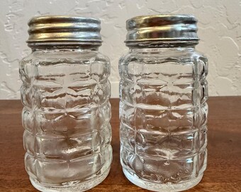 vintage Anchor Hocking waffle pattern salt and pepper shakers