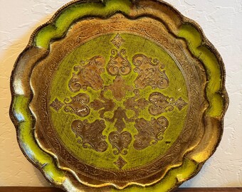 vintage Italian Florentine decorative tray
