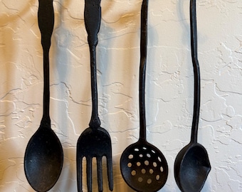 Vintage Cast iron utensil set