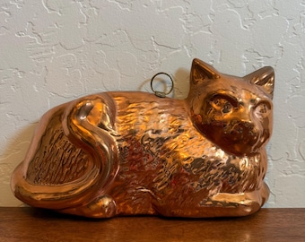 Vintage Copper cat shaped mold