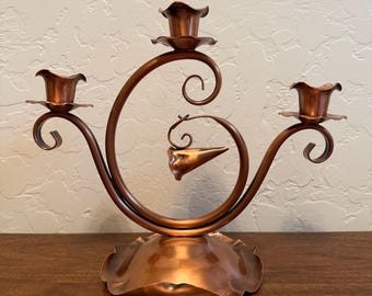 vintage Gregorian Copper candelabra f