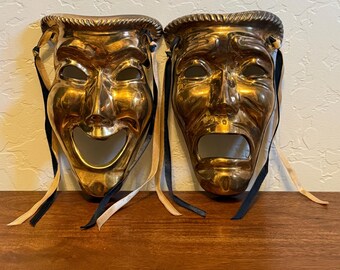 Comedy & Tragedy Mardi Gras brass wall hangings