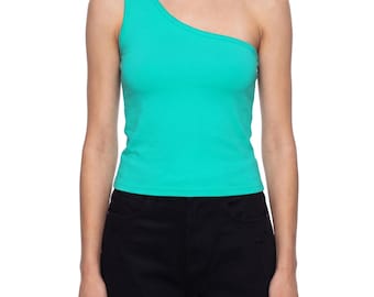 T-shirt court asymétrique pour femmes, streetwear, soirée, sport, urbain, basique pour tous les jours