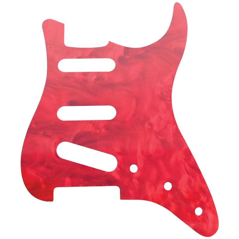 Golpeador de guitarra Stratocaster de acrílico rojo perlado de 8 orificios imagen 1