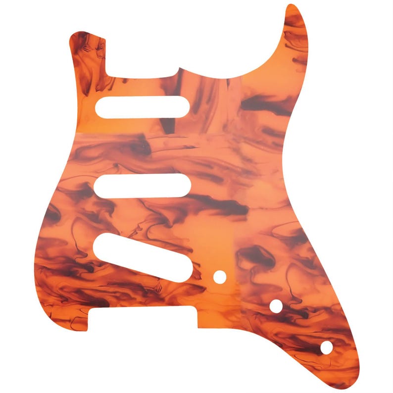 Amber Tortoiseshell Acrylic Stratocaster 8 Hole Guitar Pickguard image 1
