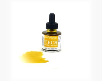 Dr Ph Martin's Gold Ocher Tech Drawing Ink - 1.0oz