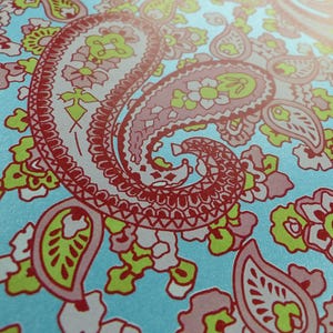 Türkisfarbenes Pink-Paisley-Papier-Gitarren-Abziehbild - 420 x 295 mm Bild 2