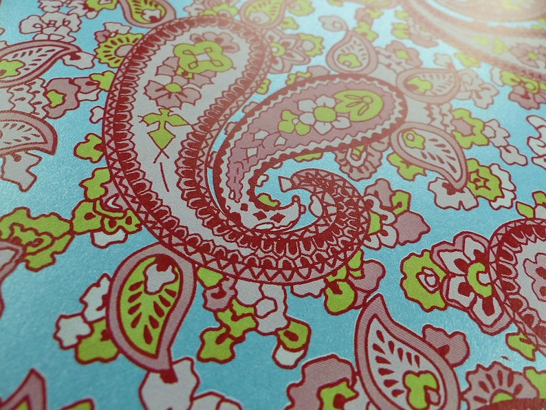 Türkisfarbenes Pink-Paisley-Papier-Gitarren-Abziehbild - 420 x 295 mm Bild 2
