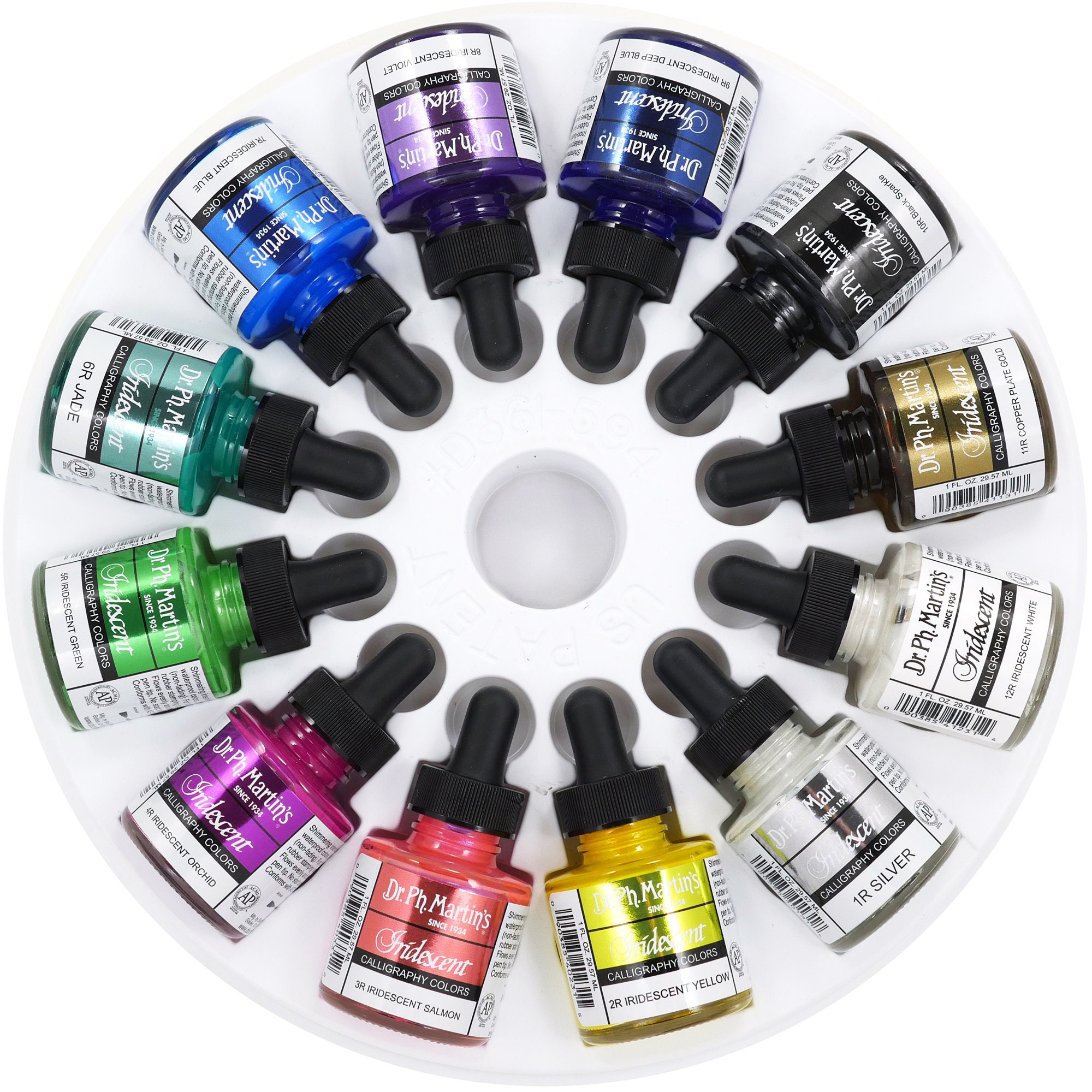 Dr. Ph. Martin's Calligraphy Ink - Iridescent Black Sparkle, 1 Fl Oz Bottle, Waterproof & Lightfast - View #6