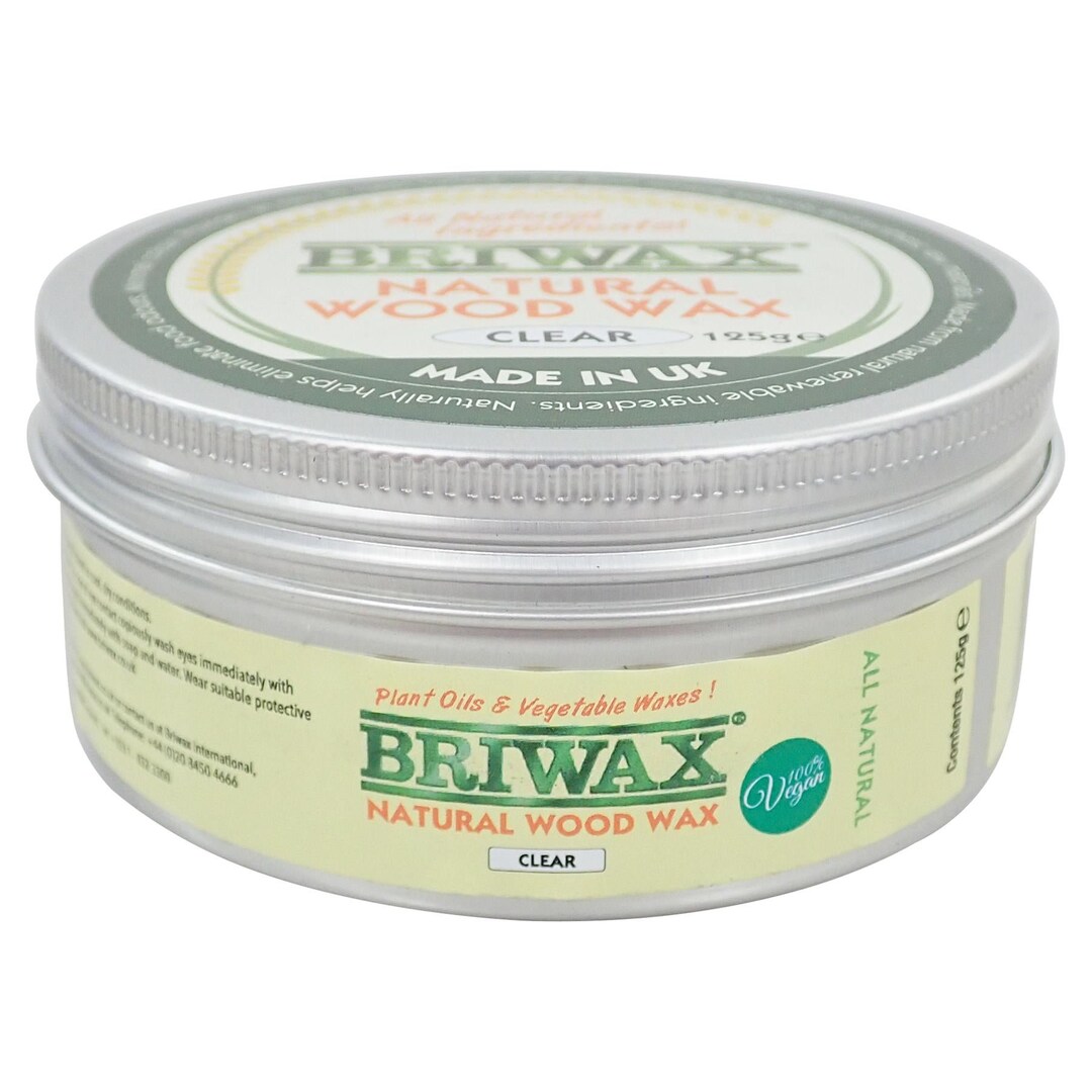 Briwax Clear Natural Wood Wax 125g Made From All Natural Ingredients 100%  Vegan 