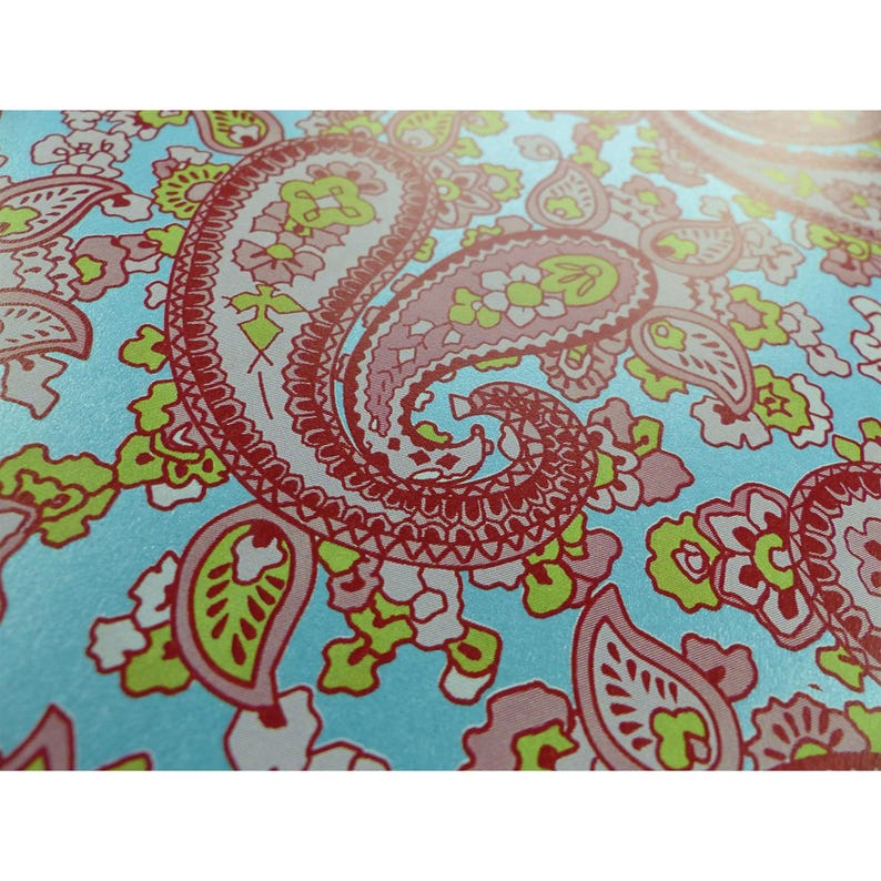 Türkisfarbenes Pink-Paisley-Papier-Gitarren-Abziehbild - 420 x 295 mm Bild 1