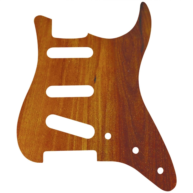 Mahogany Wood Effect Acrylic Stratocaster 8 Hole Guitar Pickguard image 1