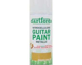 dartfords Modern Gold Top Metallic Nitrocellulose Guitar Paint 400ml Aerosol