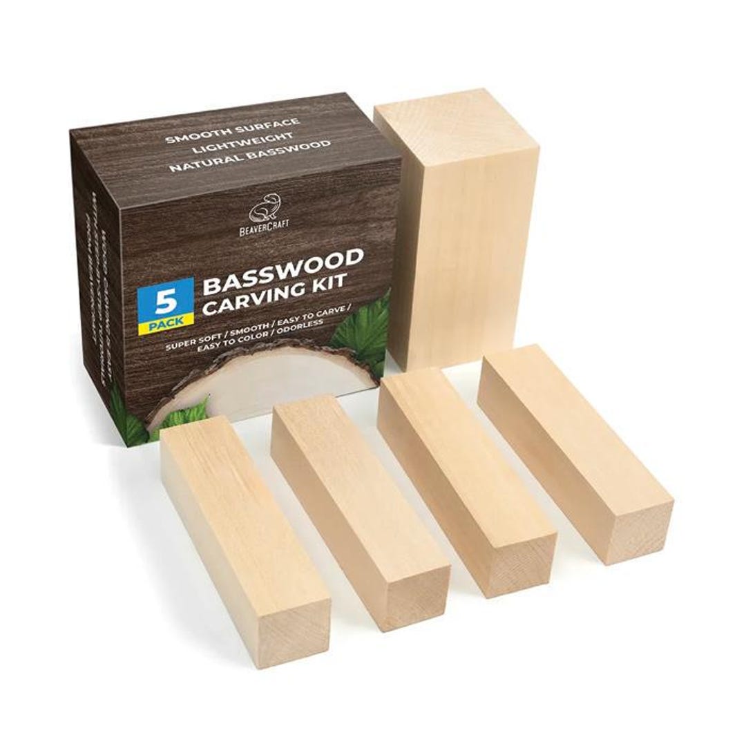 BW1 Wood Carving Blocks Set 5pcs. Linden/basswood - Etsy