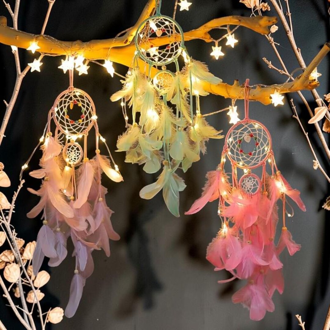 Boho Dream Catcher Wall Hanging Handmade Feather Dreamcatcher Decor for ...