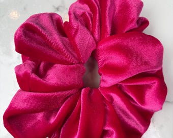Deep pink scrunchie
