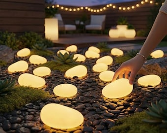 Solar Garden Stone Light – Glowing Rock Outdoor Decor | Giftful Gardener Gift | Waterproof Patio Yard