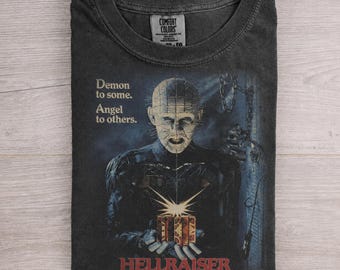 Comfort Colors® Vintage Hellraiser 1987 Retro Graphic T-Shirt, Pinhead Shirt , Halloween Gift, Horror Movie Gift for Movie Lovers