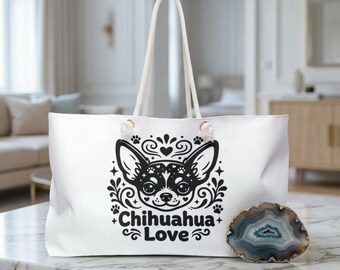 Borsa da weekend / Amante dei Chihuahua / Borsa da viaggio per chi ama i cani