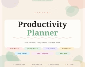 Studentenplaner 2026 | Akademischer Planer (PDF) | Wöchentlicher Lernplaner | Hochschulplaner | Digitaler Download