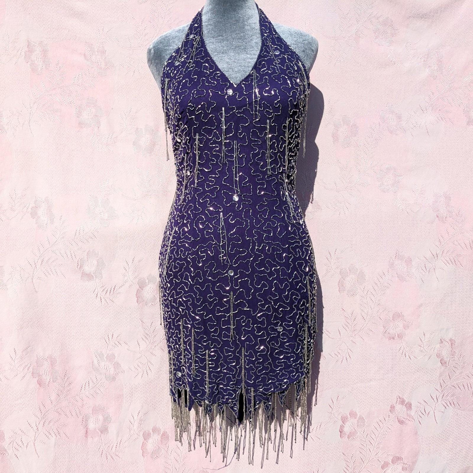 Purple Halter Dress - Etsy