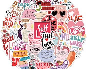 50PCS Self Love Stickers, Positive Affirmation Vinyl Decals for Water Bottles Laptops,