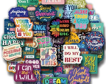200PCS Motivational Vinyl Stickers, Inspirational Quotes for Laptops, Water Bottles, Journals