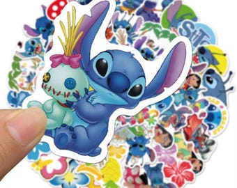 Disney Lilo & Stitch Stickers Set, Cute Kawaii Waterproof Vinyl Decals for Water Bottles, Laptop, Phone, Scrapbooking