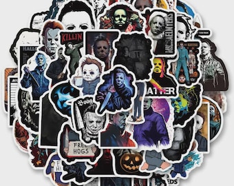 Michael Myers Horror Stickers, Halloween Slasher Movie Vinyl Decals (61PCS)