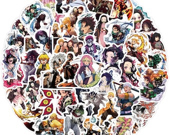 100PCS Anime Demon Slayer Stickers, Waterproof Manga Vinyl Decals for Laptop, Water Bottle, Skateboard