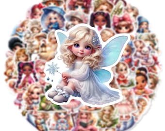 Girls Doll Stickers: Waterproof Vinyl Decals for DIY Crafting, Scrapbooking, Laptops